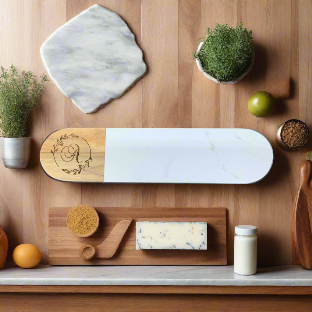 Marble & Wood Cheese Board
