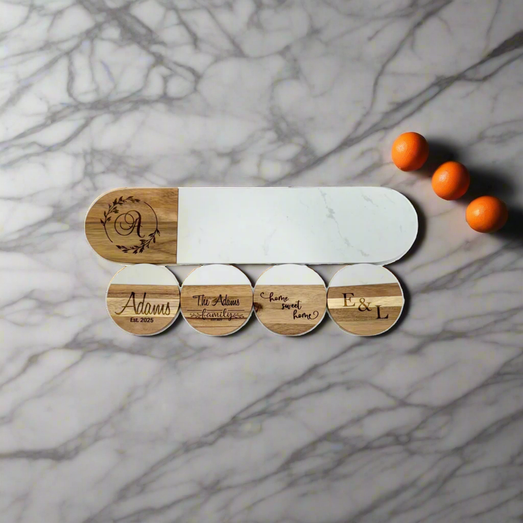 Marble Cheese Board Basket
