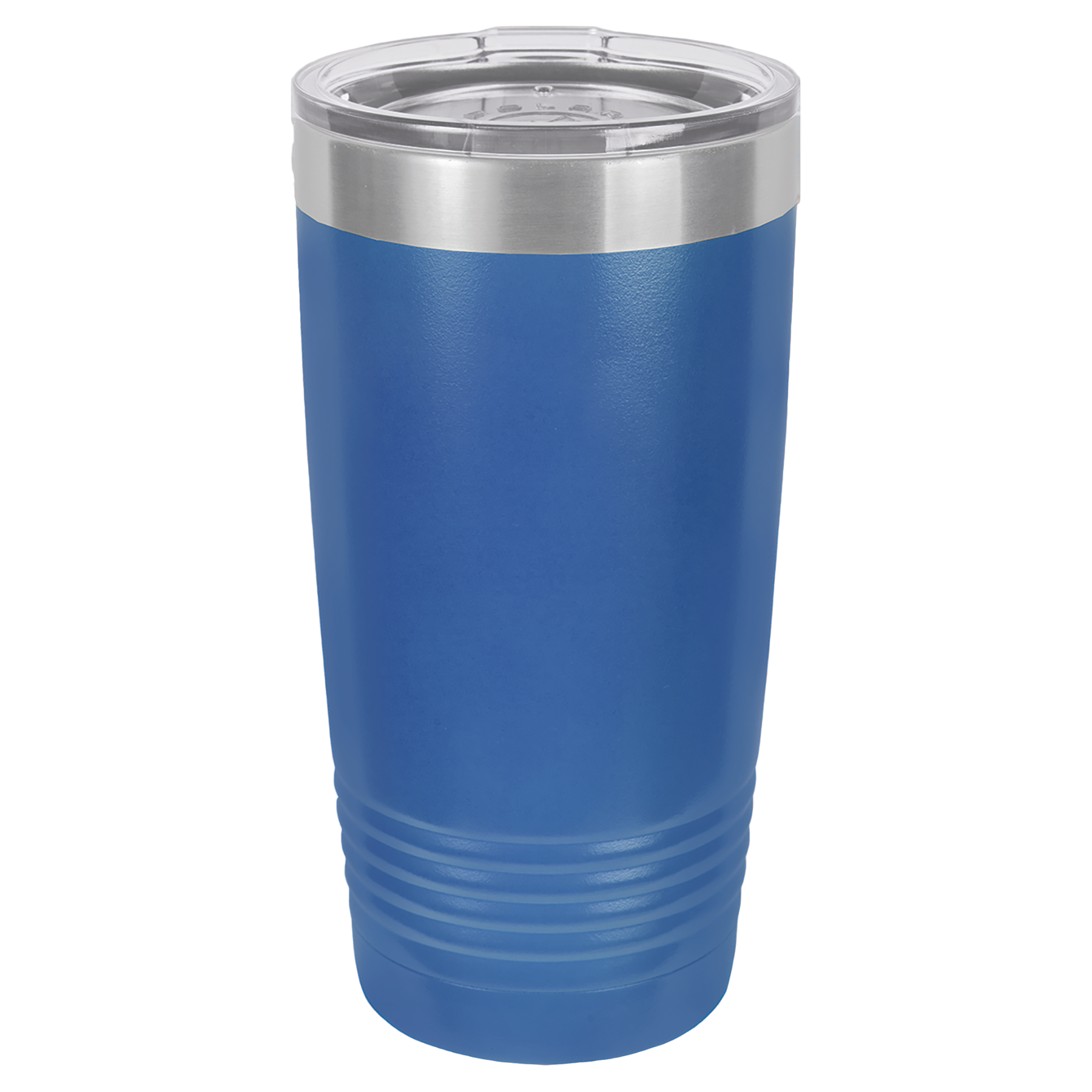 Royal Blue 20oz. insulated tumbler with a clear slider lid.