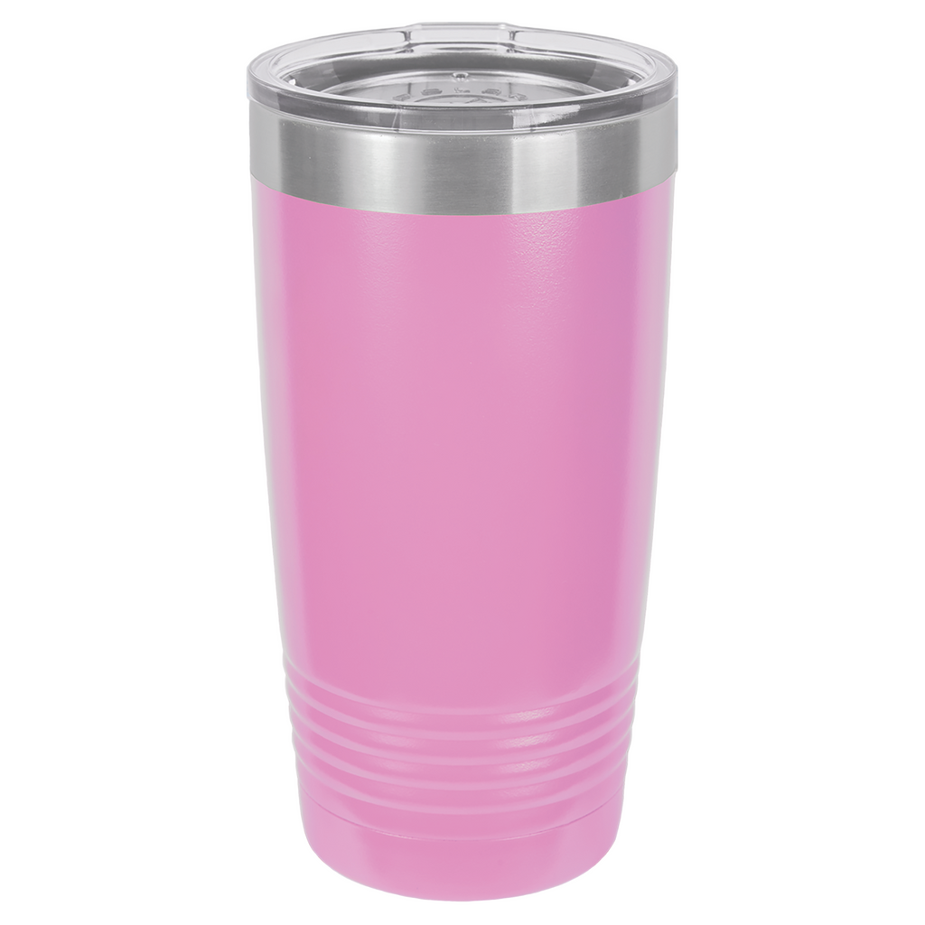 Light Purple 20oz. insulated tumbler with a clear slider lid.