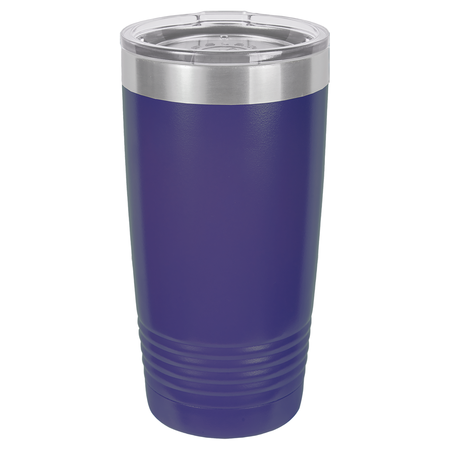 Purple 20oz. insulated tumbler with a clear slider lid.